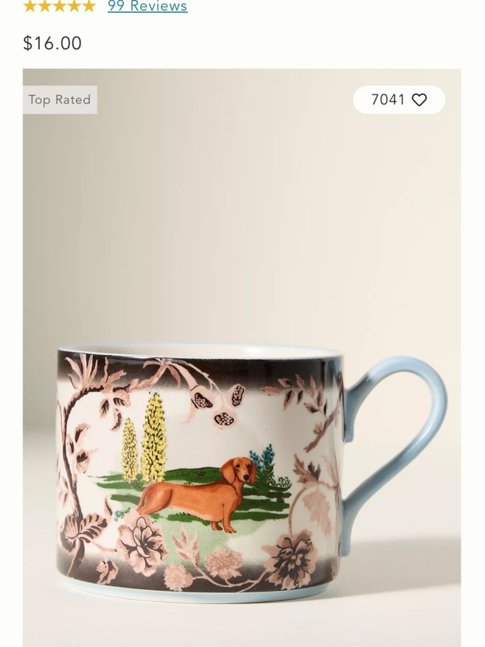 Anthropologie dog mug